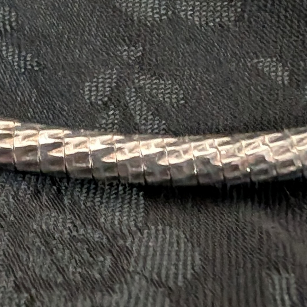 Sparkly Solid Sterling Silver Snake Chain Necklace Milor Italy 16 Inch - Picture 9 of 10